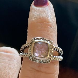 David Yurman Petite Albion Ring Size 7 Morganite